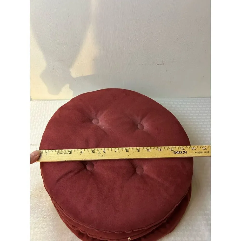 Stool cushion covers 3 pieces burgundy 14” diameter USA‎